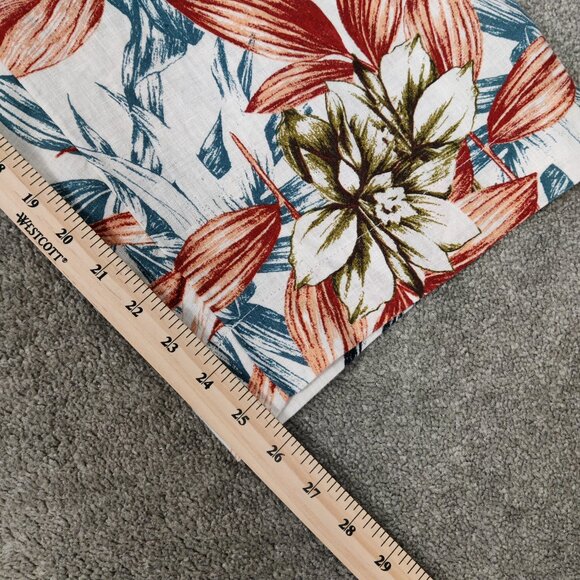 C&C California Women's Pants Size M Linen Cream Tropical Wide Leg Boho Bohemian - Picture 9 of 10